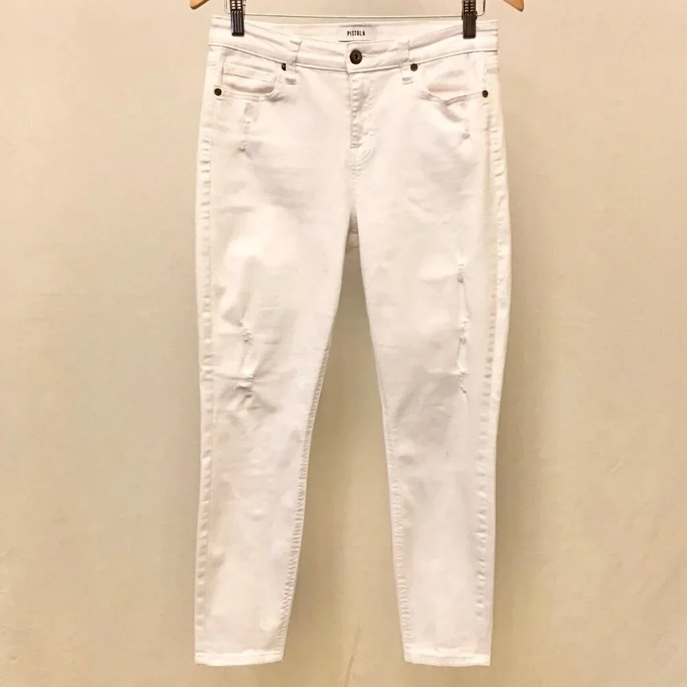 Pistola 30 Jennifer Skinny Distressed Women’s Jeans White P6822FTN-WAK Tiny Spot